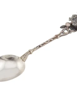 Silberlöffel mit Miniatur Kuckucksuhr